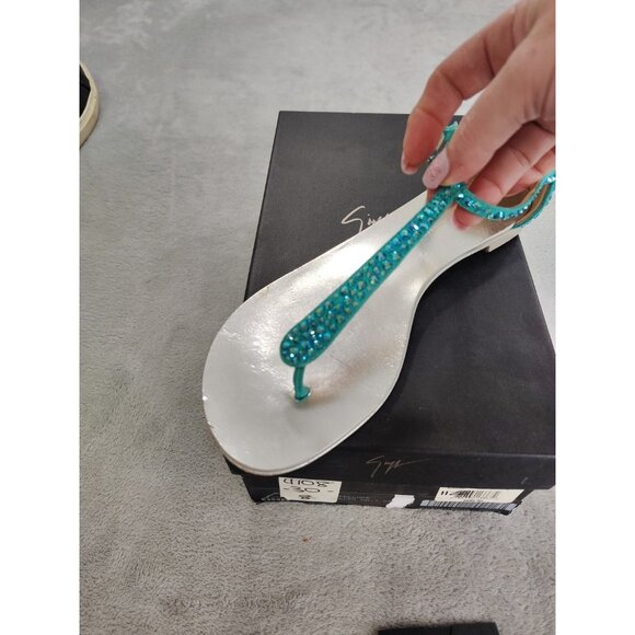 Giuseppe Zanottii Turquoise  Preowned sandals 38 With Crystals - Picture 8 of 13